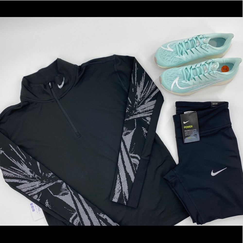 WMNS Black Nike Dry-Fit Long Sleeve Running Top